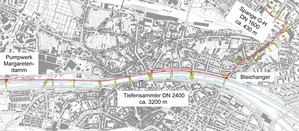 Geplante Trassenführung des Tiefensammlers Bamberg-Ost (Quelle: Stadt Bamberg, Beschlussvorlage VO/2024/7679-BS)